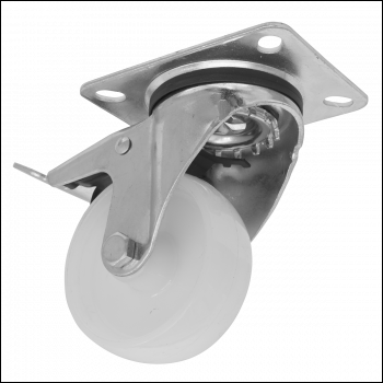 Sealey SCW480SPLEM 80mm Castor Wheel with Swivel Plate & Total Lock