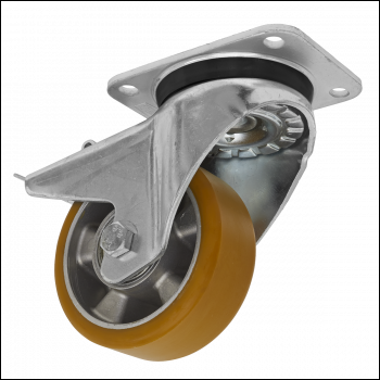 Sealey SCW5125SPL 125mm Castor Wheel with Swivel Plate & Total Lock