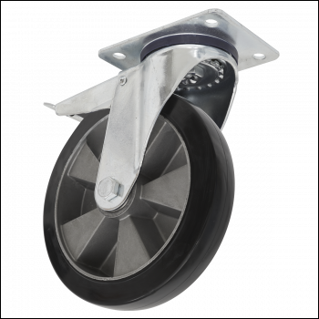 Sealey SCW5200SPLEM 200mm Castor Wheel with Swivel Plate & Total Lock