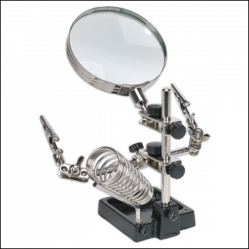 Sealey SD150H Mini Robot Soldering Stand with Magnifier & Iron Holder