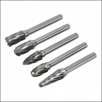 Sealey SDBCK5 Tungsten Carbide Rotary Burr Set 5pc - Ripper/Coarse