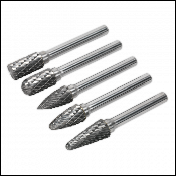 Sealey SDBK5 Tungsten Carbide Rotary Burr Set 5pc