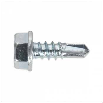 Sealey SDHX4213 Zinc Plated Self-Drilling Hex Head Screw 4.2 x 13mm - Pack of 100