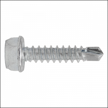 Sealey SDHX4219 Zinc Plated Self-Drilling Hex Head Screw 4.2 x 19mm - Pack of 100