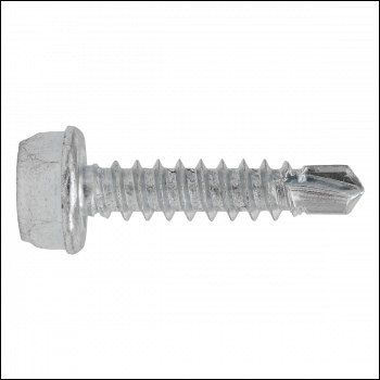 Sealey SDHX4219 Self-Drilling Screw 4.2 x 19mm Hex Head Zinc Pack of 100