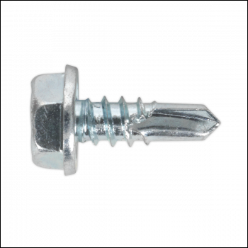 Sealey SDHX4813 Self-Drilling Screw 4.8 x 13mm Hex Head Zinc Pack of 100