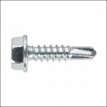 Sealey SDHX4819 Zinc Plated Self-Drilling Hex Head Screw 4.8 x 19mm - Pack of 100