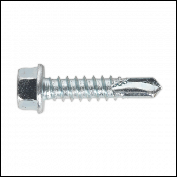 Sealey SDHX5525 Zinc Plated Self-Drilling Hex Head Screw 5.5 x 25mm - Pack of 100