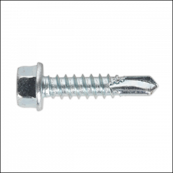 Sealey SDHX5525 Self-Drilling Screw 5.5 x 25mm Hex Head Zinc Pack of 100