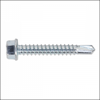 Sealey SDHX5538 Zinc Plated Self-Drilling Hex Head Screw 5.5 x 38mm - Pack of 100