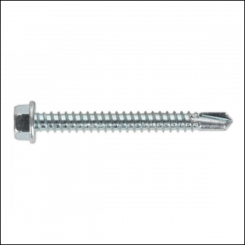 Sealey SDHX5550 Zinc Plated Self-Drilling Hex Head Screw 5.5 x 50mm - Pack of 100