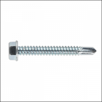 Sealey SDHX6350 Zinc Plated Self-Drilling Hex Head Screw 6.3 x 50mm - Pack of 100