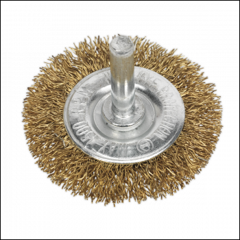 Sealey SFB50 50mm Crimped Flat Wire Brush with 6mm Shaft