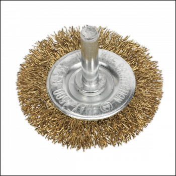 Sealey SFB50 Crimped Flat Wire Brush Ø50mm with 6mm Shaft