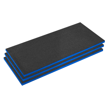 Sealey SFPK30B Easy Peel Shadow Foam® 1200 x 550 x 30mm, Blue/Black - Pack of 3