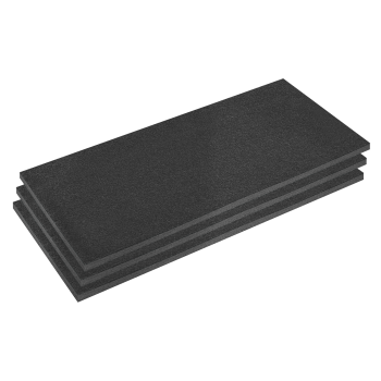 Sealey SFPK30BK Easy Peel Shadow Foam® 1200 x 550 x 30mm, Black/Black - Pack of 3