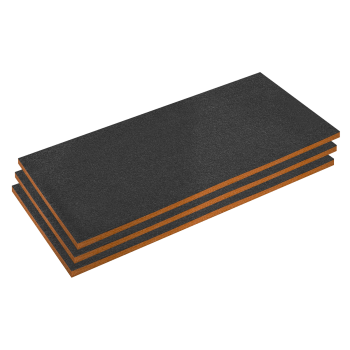 Sealey SFPK30OR Easy Peel Shadow Foam® 1200 x 550 x 30mm, Orange/Black - Pack of 3