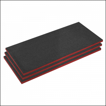 Sealey SFPK30R Easy Peel Shadow Foam® 1200 x 550 x 30mm, Red/Black - Pack of 3