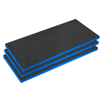 Sealey SFPK50B Easy Peel Shadow Foam® 1200 x 550 x 50mm, Blue/Black - Pack of 3