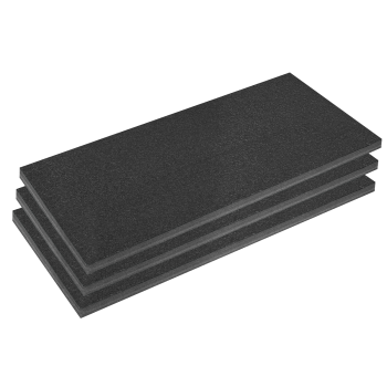 Sealey SFPK50BK Easy Peel Shadow Foam® 1200 x 550 x 50mm, Black/Black - Pack of 3