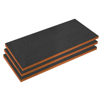 Sealey SFPK50OR Easy Peel Shadow Foam® 1200 x 550 x 50mm, Orange/Black - Pack of 3