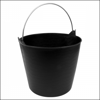 Sealey SFT26H Heavy-Duty Flexi Tub 26L with Metal Handle - Black