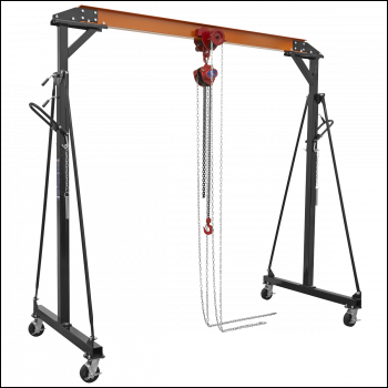 Sealey SG1000KITG Portable Adjustable Gantry Frame with Geared Trolley Combo 1 Tonne