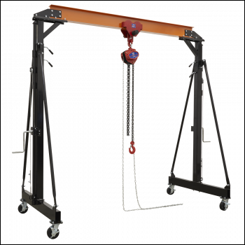 Sealey SG2000KIT Portable Adjustable Gantry Frame with Geared Trolley Combo 2 Tonne