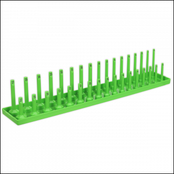 Sealey SH1217HV Premier Socket Holder 1/2 inch Sq Drive 10-27mm - Hi-Vis Green