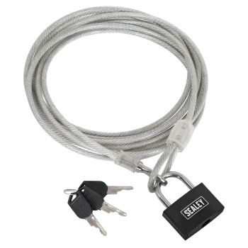 Sealey SHGCL3 Motorcycle Cable Lock 3m