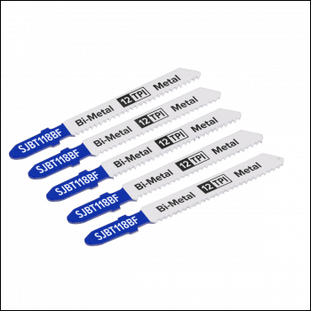 Sealey SJBT118BF Jigsaw Blade Metal 75mm 12tpi - Pack of 5