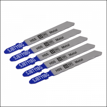 Sealey SJBT118G Jigsaw Blade for Metal 75mm 32tpi - Pack of 5
