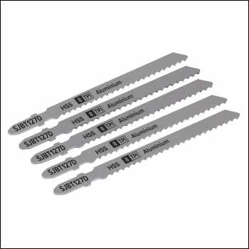 Sealey SJBT127D Jigsaw Blade for Aluminium 100mm 8tpi - Pack of 5
