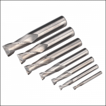 Sealey SM2502EMSET HSS End Mill Set 2 Flute 4-16mm