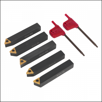 Sealey SM3025CS2 Indexable Lathe Turning Tool Set 8mm 5pc
