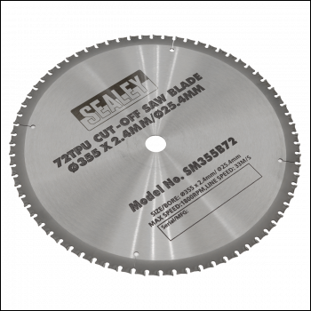 Sealey SM355B72 72tpu Cut-Off Saw Blade Ø355 x 2.4mm/Ø25.4mm