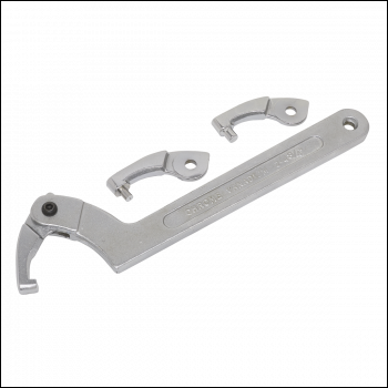 Sealey SMC2L Adjustable C-Spanner Hook & Pin Wrench Set 51-121mm 4pc