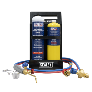 Sealey SMGKIT02 MAPP Gas & Oxygen Brazing Kit with 400g MAPP Cylinder & 950ml Oxygen Cylinder