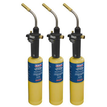 Sealey SMGKIT03 Brazing & Soldering MAPP Gas Torch & MAPP Cylinder - Pack of 3