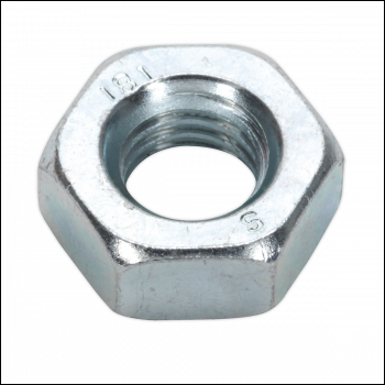 Sealey SN10 Zinc Plated Steel Nut M10, DIN 934 - Pack of 100