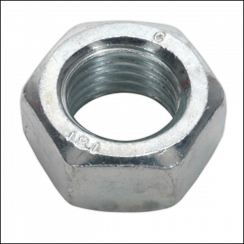 Sealey SN20 Zinc Plated Steel Nut M20, DIN 934 - Pack of 10
