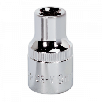 Sealey SP1209 Premier Fully Polished Socket 1/2 inch Sq Drive 9mm