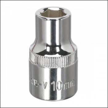 Sealey SP1210 Premier Fully Polished Socket 1/2 inch Sq Drive 10mm