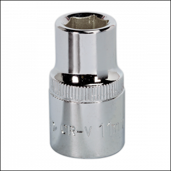 Sealey SP1211 Premier Fully Polished Socket 1/2 inch Sq Drive 11mm