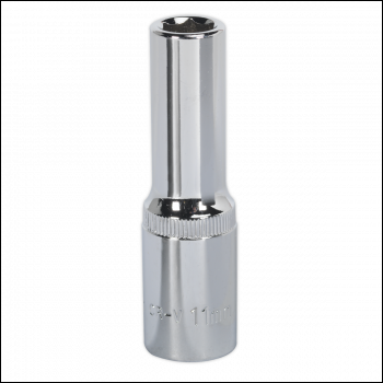 Sealey SP1211D Premier Fully Polished Deep Socket 1/2 inch Sq Drive 11mm