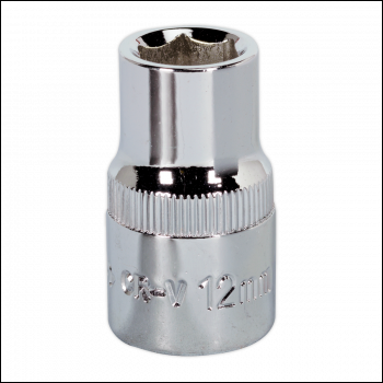 Sealey SP1212 Premier Fully Polished Socket 1/2 inch Sq Drive 12mm