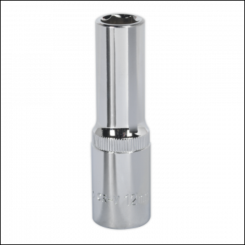 Sealey SP1212D Premier Fully Polished Deep Socket 1/2 inch Sq Drive 12mm
