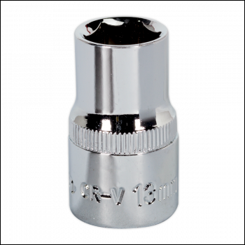 Sealey SP1213 Premier Fully Polished Socket 1/2 inch Sq Drive 13mm