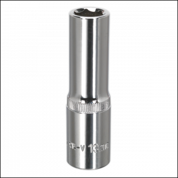 Sealey SP1213D Premier Fully Polished Deep Socket 1/2 inch Sq Drive 13mm
