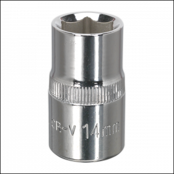 Sealey SP1214 Premier Fully Polished Socket 1/2 inch Sq Drive 14mm